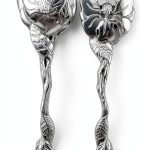Arthur Court Salad Servers Aluminum Magnolia Design Gift-0