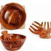 Acacia Wood Salad Bowl Set Culina Craftique Modern Durable-2