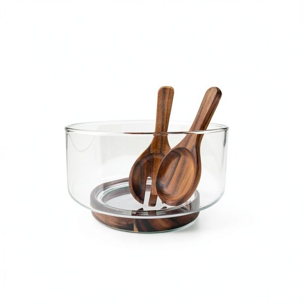 Glass Salad Bowl Set AZ-Homey Rustic Dishwasher Safe Large-3