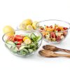 ZOVANO Glass Salad Bowl Set Modern Dishwasher Safe Stackable-2
