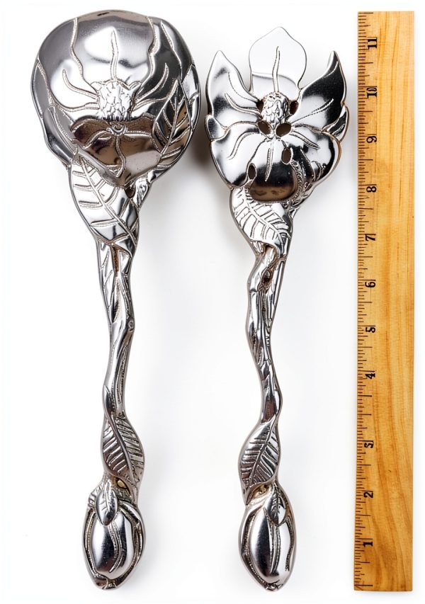Arthur Court Salad Servers Aluminum Magnolia Design Gift-5