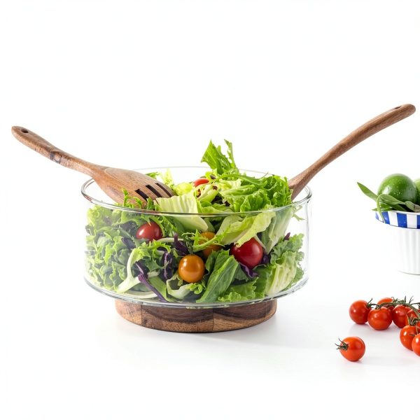 MDLUU Glass Salad Bowl Set Farmhouse Style Lead Free-6