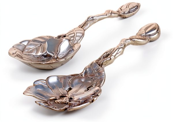 Arthur Court Salad Servers Aluminum Magnolia Design Gift-3