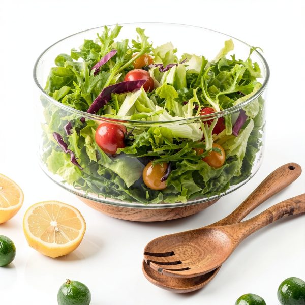 MDLUU Glass Salad Bowl Set Farmhouse Style Lead Free-5