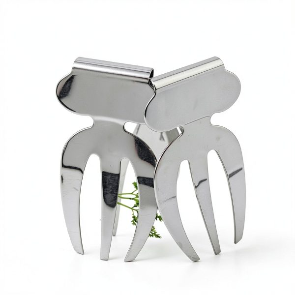 Home Story Stainless Steel Salad Servers Bowl Hook Handles-5