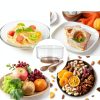 OMISTAR Glass Salad Bowl Wood Base Large Serving Set-4