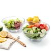 ZOVANO Glass Salad Bowl Set Modern Dishwasher Safe Stackable-1