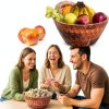 Acacia Wood Salad Bowl Set Culina Craftique Modern Durable-6