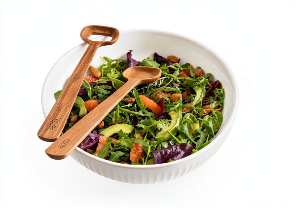 Kähler Oak Salad Servers Wooden Utensils Kitchen Dining-2