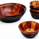Noritake Wood Salad Set 5-Piece Classic Brown Durable-0