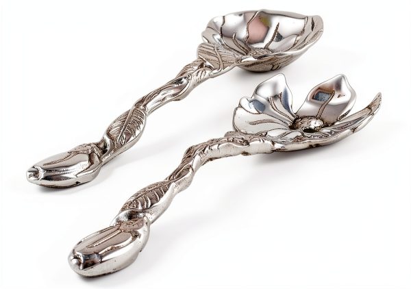 Arthur Court Salad Servers Aluminum Magnolia Design Gift-2
