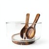 Glass Salad Bowl Set AZ-Homey Rustic Dishwasher Safe Large-5