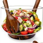 Glass Salad Bowl Set AZ-Homey Rustic Dishwasher Safe Large-0