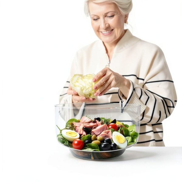 Glass Salad Bowl Set AZ-Homey Rustic Dishwasher Safe Large-2