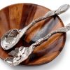 Arthur Court Salad Servers Aluminum Magnolia Design Gift-6