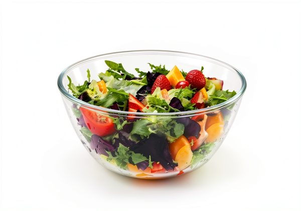 ZOVANO Glass Salad Bowl Set Modern Dishwasher Safe Stackable-3