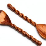 Swahili African Modern Salad Serving Set Hand Carved Wood-0