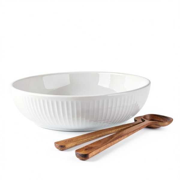 Kähler Oak Salad Servers Wooden Utensils Kitchen Dining-1