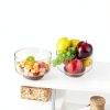 Hushee Acacia Wood Glass Salad Bowl Set Serving Utensils-5