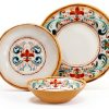 Supreme Housewares Floral Melamine Dinnerware Set Dishwasher-1
