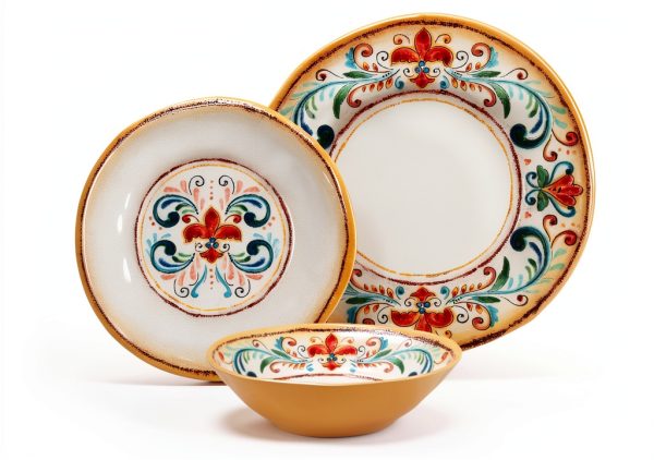 Supreme Housewares Floral Melamine Dinnerware Set Dishwasher-1