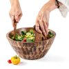 Acacia Wood Salad Bowl Set Culina Craftique Modern Durable-1