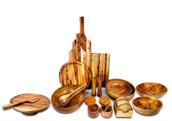 Acacia Wood Bowl Set The Acacia Store Natural Handmade-5