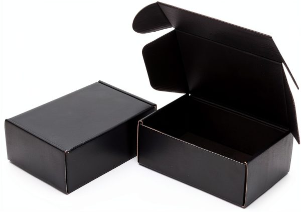 6x4x2 Small Black Shipping Boxes 25 Pack by Timirog Corrugated Mailer-0