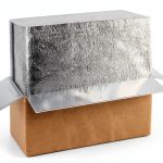 2 Pack Hot & Cold Double Insulated Shipping Box with Aluminum Foil Insulated Bag Liner, Reusable Hot & Frozen Food Delivery Insulated Carton for Shipping, Mailing, Packing, 12.2x5.2x7.5 Inch-0