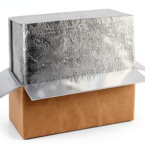 2 Pack Hot & Cold Double Insulated Shipping Box with Aluminum Foil Insulated Bag Liner, Reusable Hot & Frozen Food Delivery Insulated Carton for Shipping, Mailing, Packing, 12.2x5.2x7.5 Inch-0