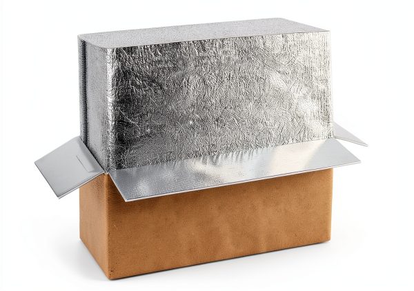2 Pack Hot & Cold Double Insulated Shipping Box with Aluminum Foil Insulated Bag Liner, Reusable Hot & Frozen Food Delivery Insulated Carton for Shipping, Mailing, Packing, 12.2x5.2x7.5 Inch-0