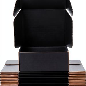 Small Shipping Boxes 12x9x4 Inches – Black Corrugated Cardboard Boxes (20-Pack) for Mailing, Packing, Small Business & Gift Packaging - Recyclable & Sturdy-0