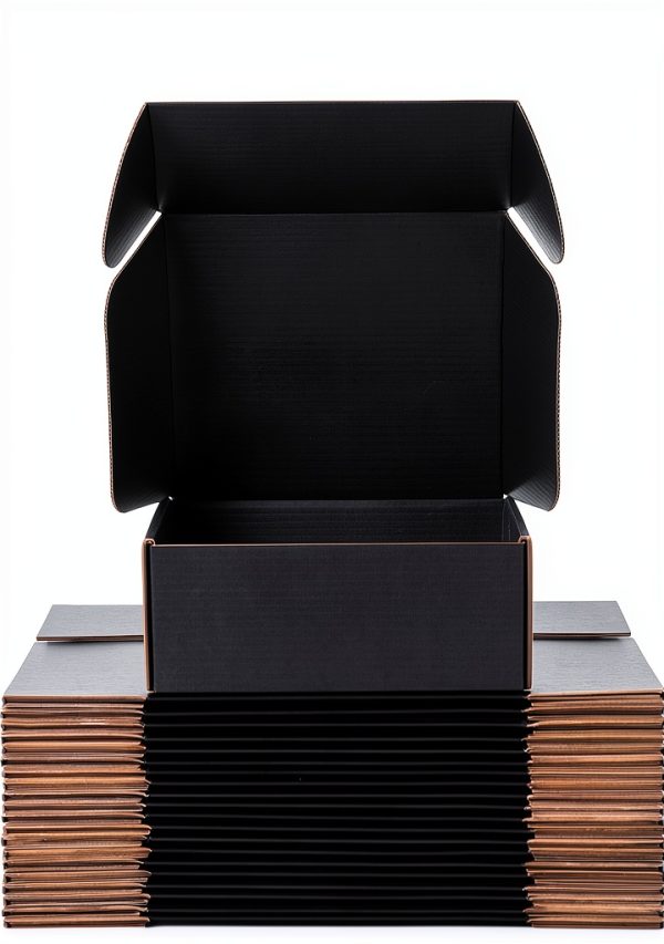 Small Shipping Boxes 12x9x4 Inches – Black Corrugated Cardboard Boxes (20-Pack) for Mailing, Packing, Small Business & Gift Packaging - Recyclable & Sturdy-0