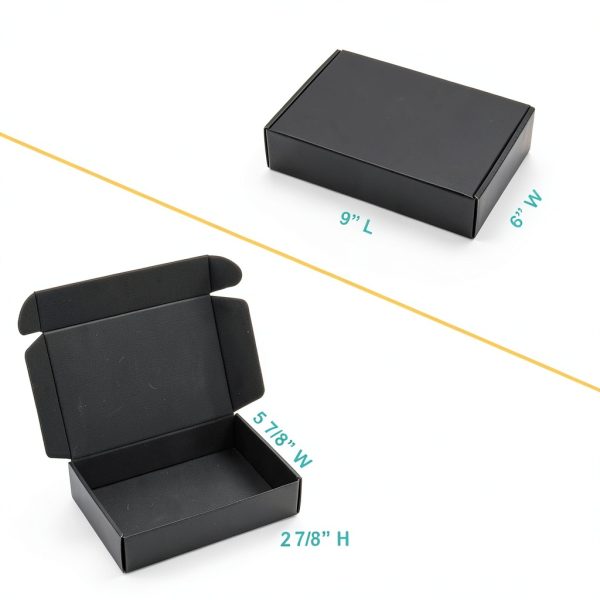 Mcfleet Black Shipping Boxes 9x6x2" 24 Pack Heavy Duty Mailer-1