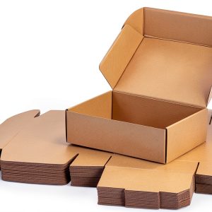 PHAREGE 10x7x3 Shipping Boxes 25 Pack Brown Kraft Corrugated Mailer-0